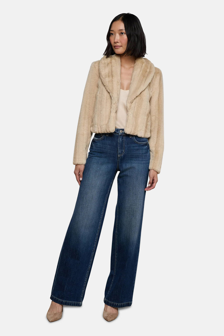 Davy Faux Fur Jacket Latte Striped Fur