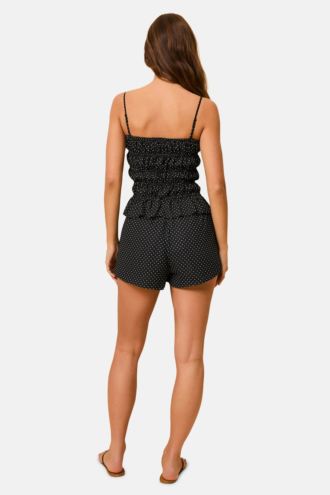 Delilah Convertible Top Luxe Drape Noir / Brule Mini Dot
