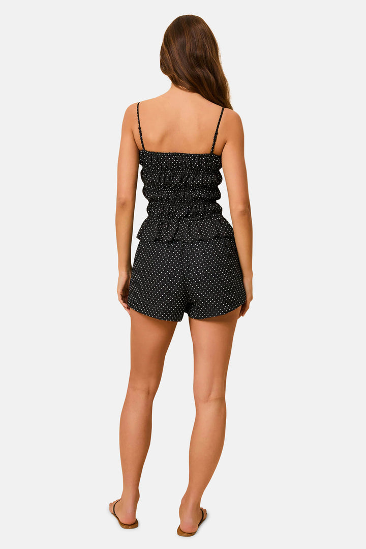 Delilah Convertible Top Luxe Drape Noir / Brule Mini Dot