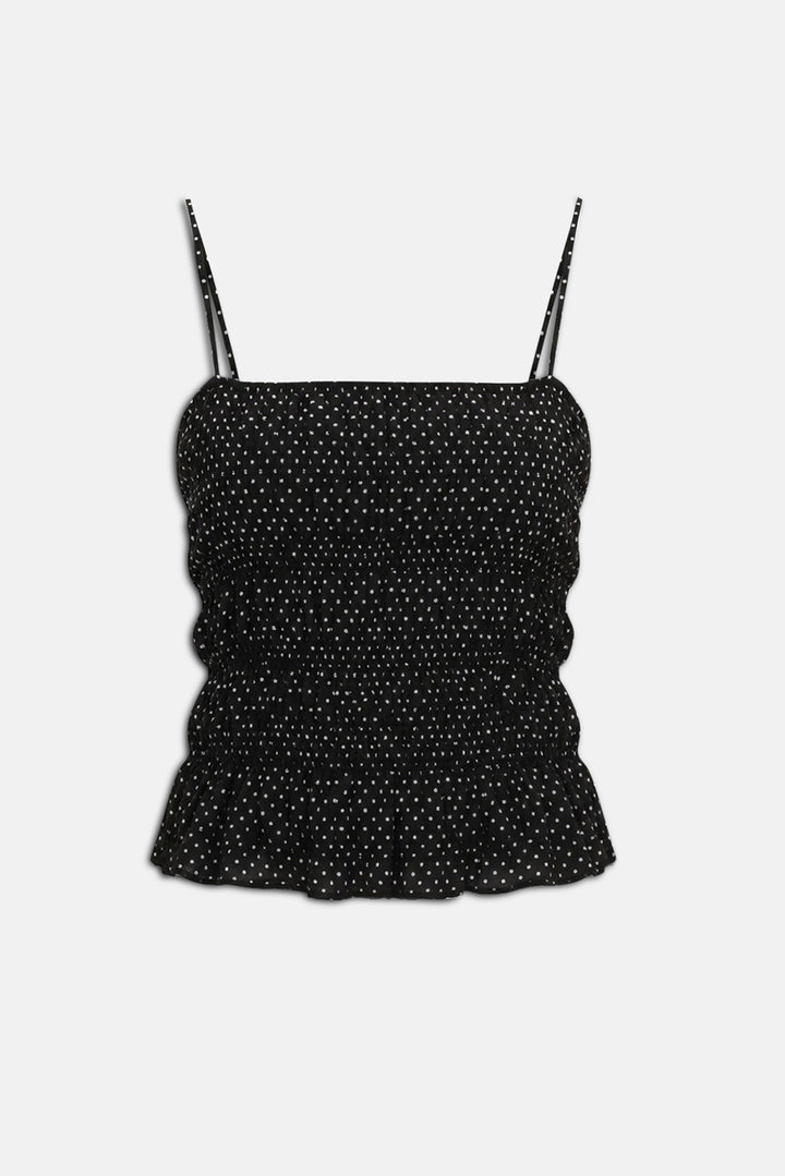 Delilah Convertible Top Luxe Drape Noir / Brule Mini Dot