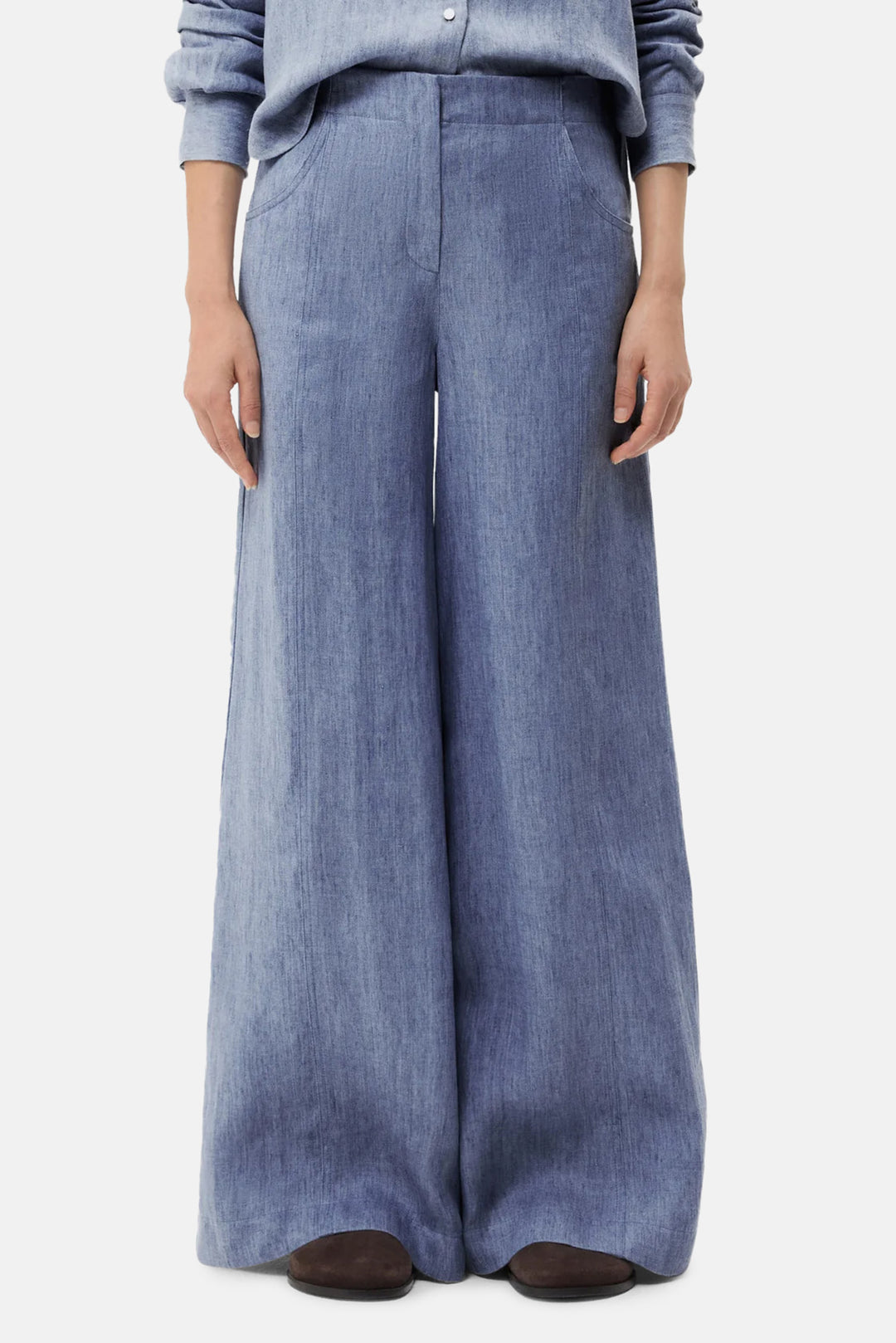 Demie Pant in Hemp Medium Indigo