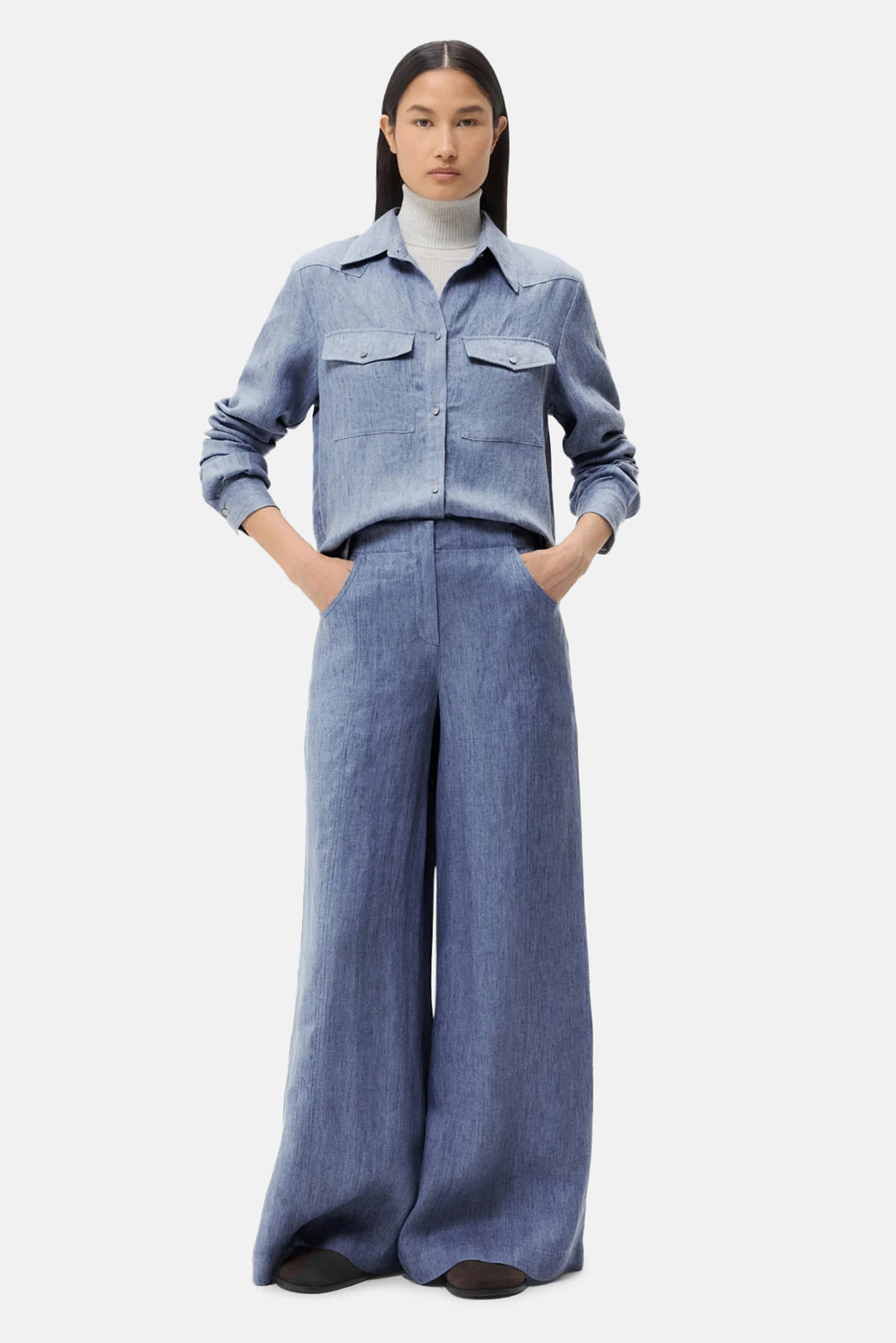 Demie Pant in Hemp Medium Indigo