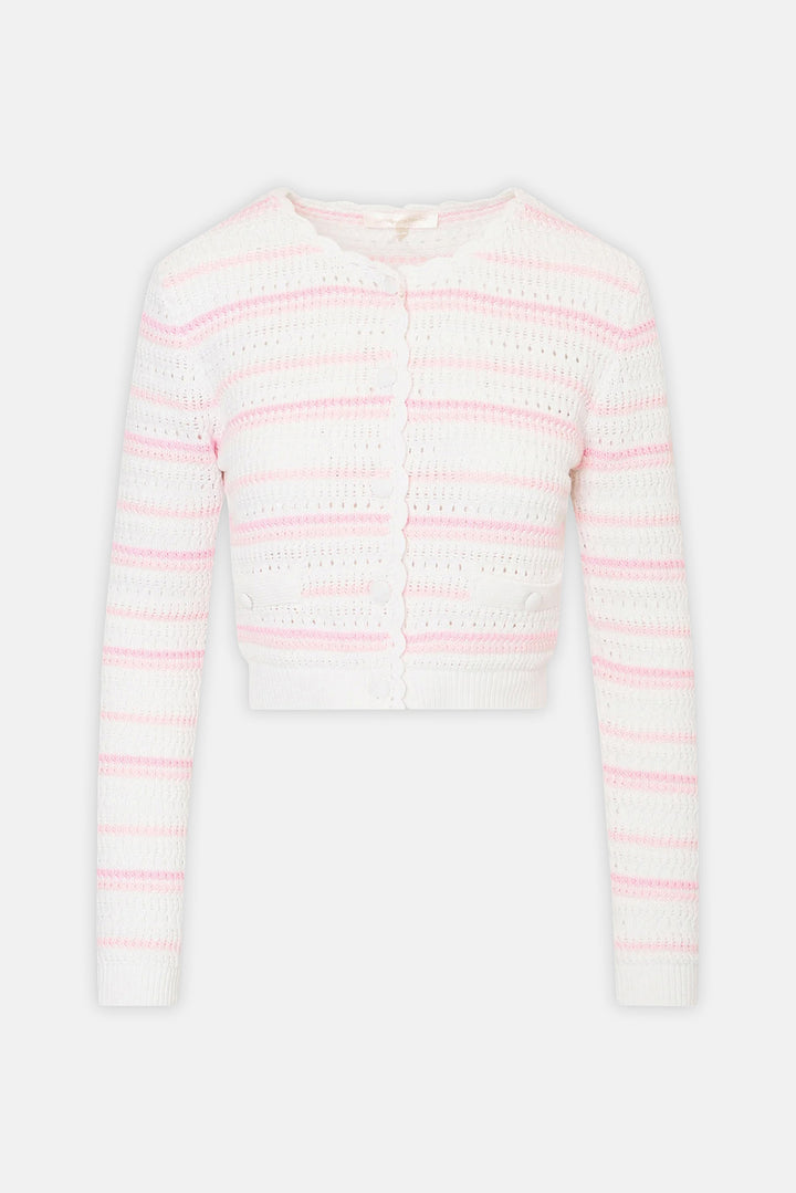 Dessa Cotton Crochet Cardigan Marbella Stripe
