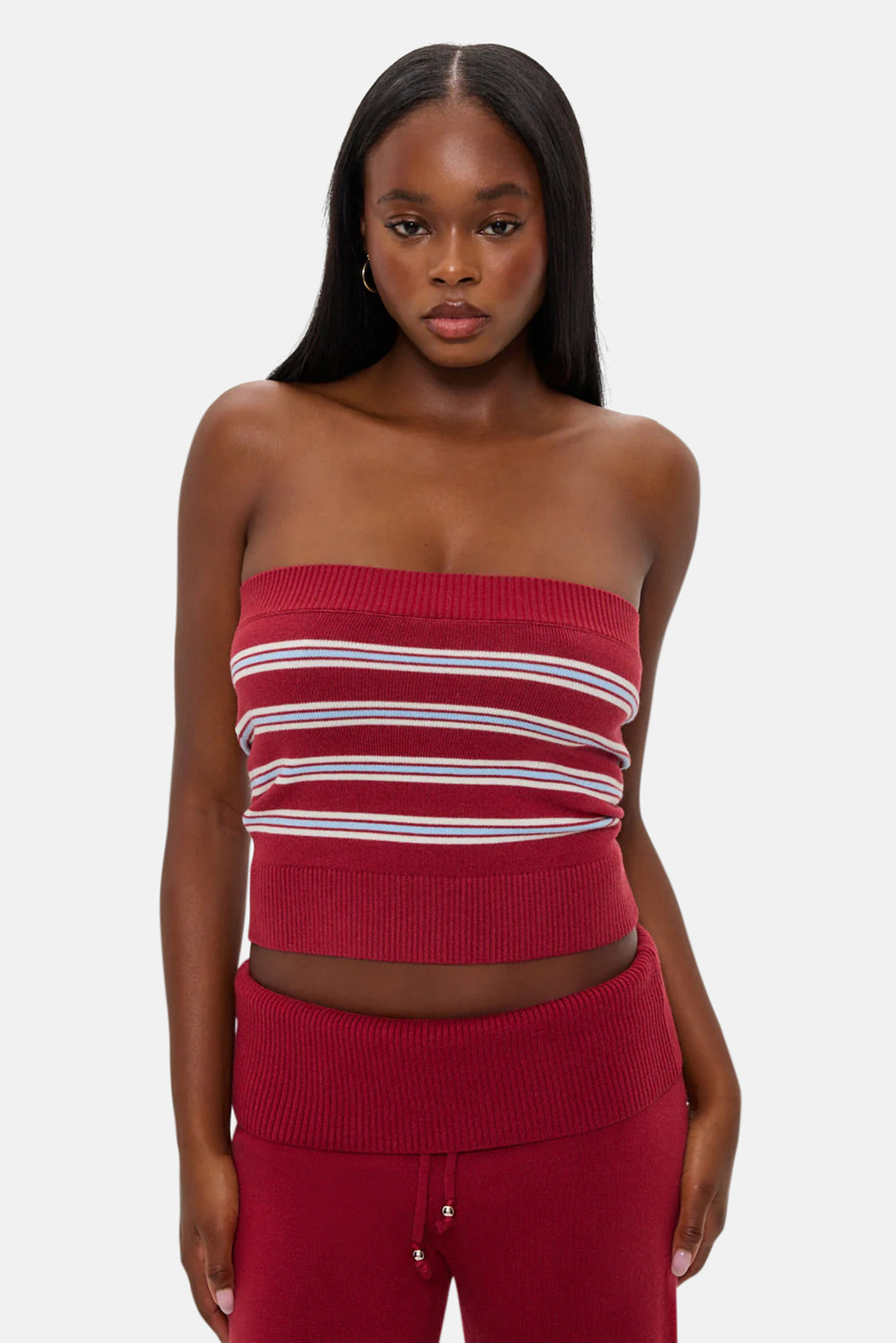 Destiny Knit Tube Top Collegiate Stripe