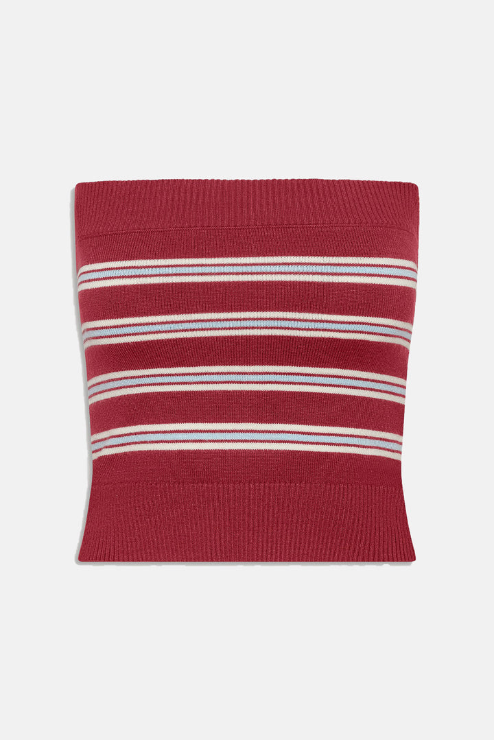 Destiny Knit Tube Top Collegiate Stripe