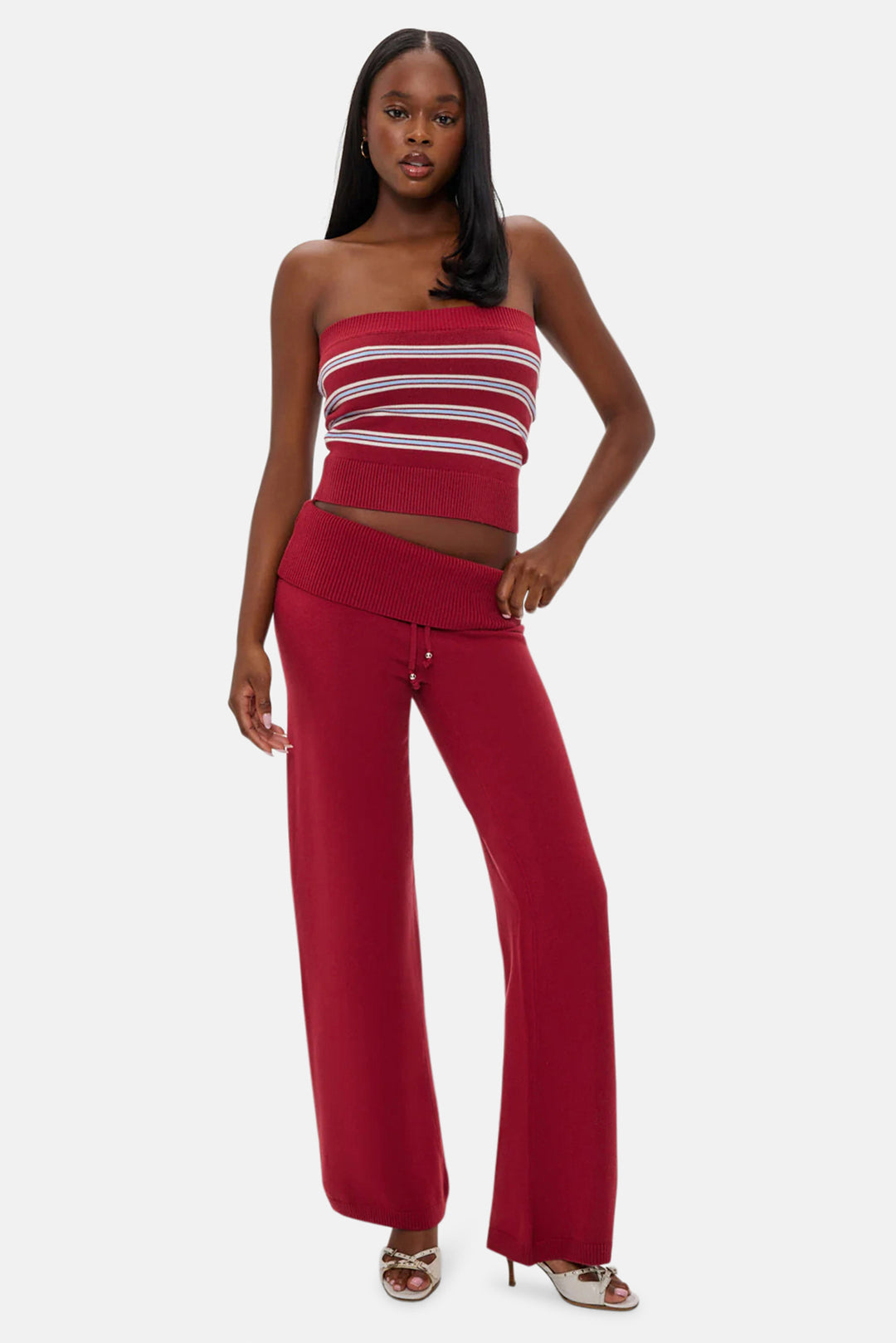 Destiny Knit Tube Top Collegiate Stripe