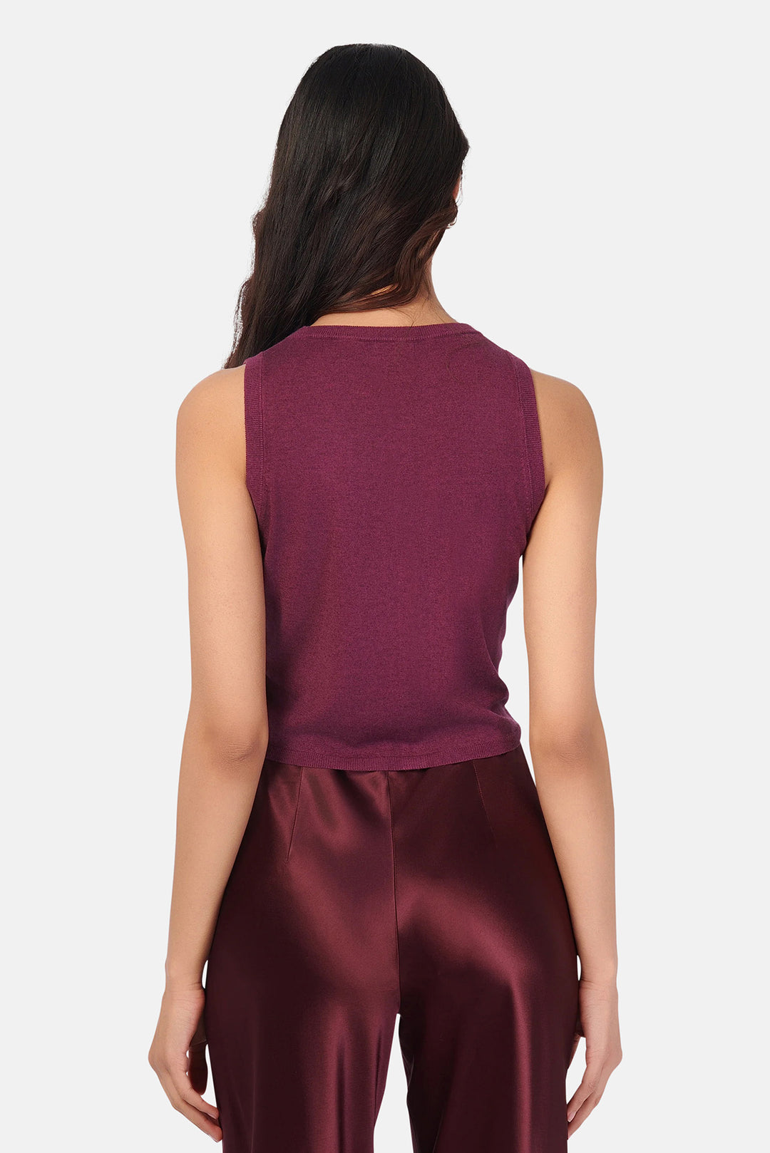 Dia Silk Cashmere Sweater Vest Blackberry