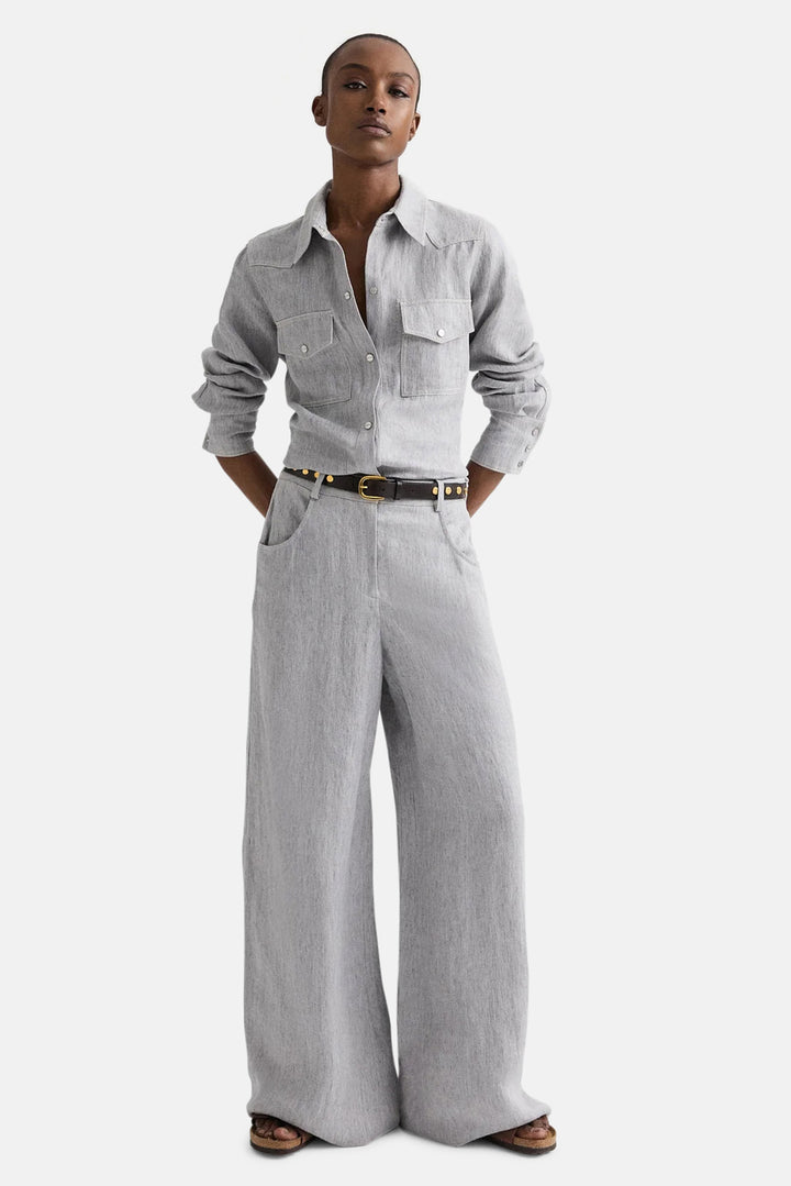 Dillon Pant in Lightweight Washed Hemp Denim Light Heather Grey