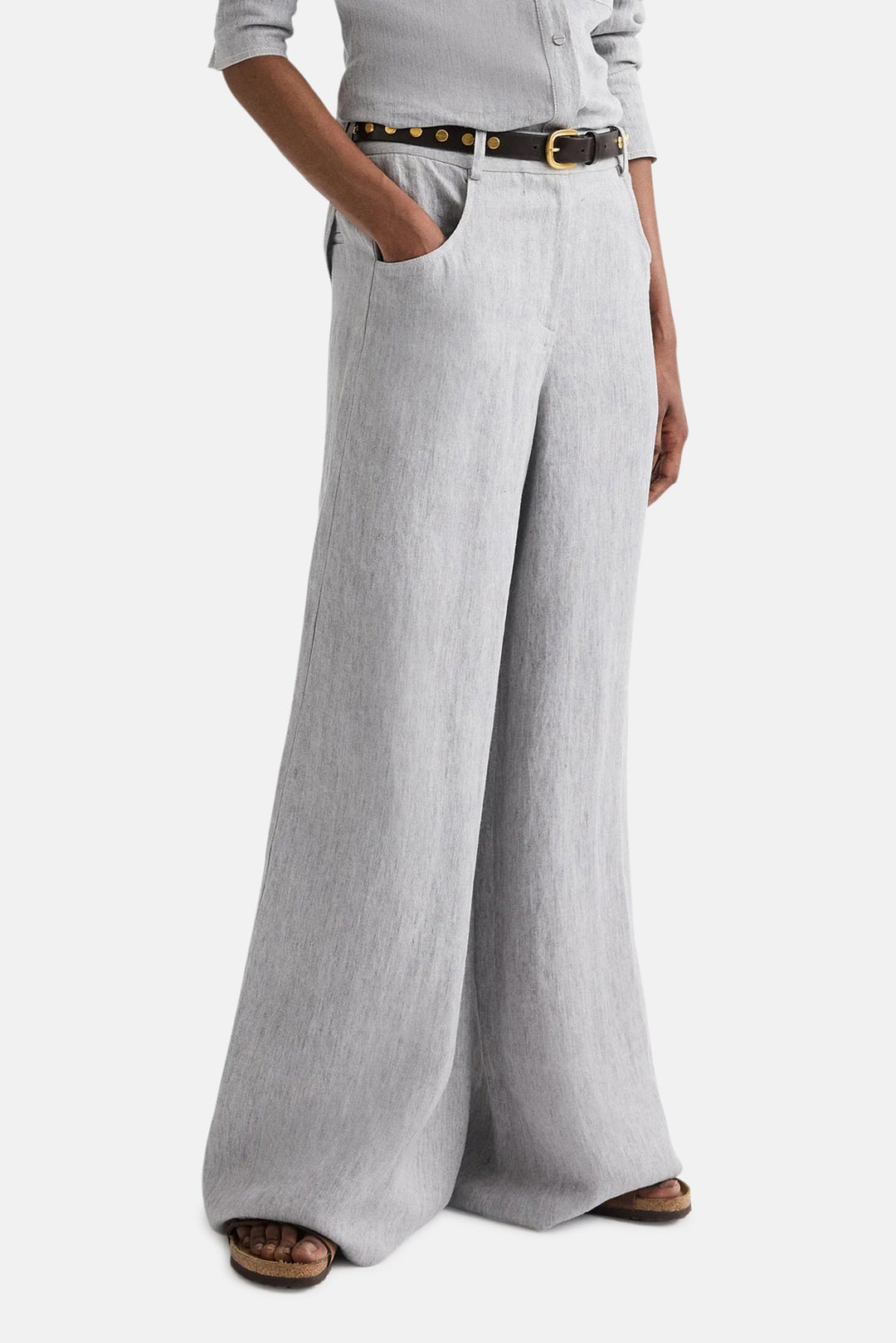 Dillon Pant in Lightweight Washed Hemp Denim Light Heather Grey