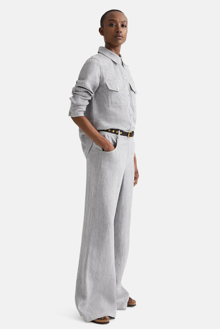 Dillon Pant in Lightweight Washed Hemp Denim Light Heather Grey