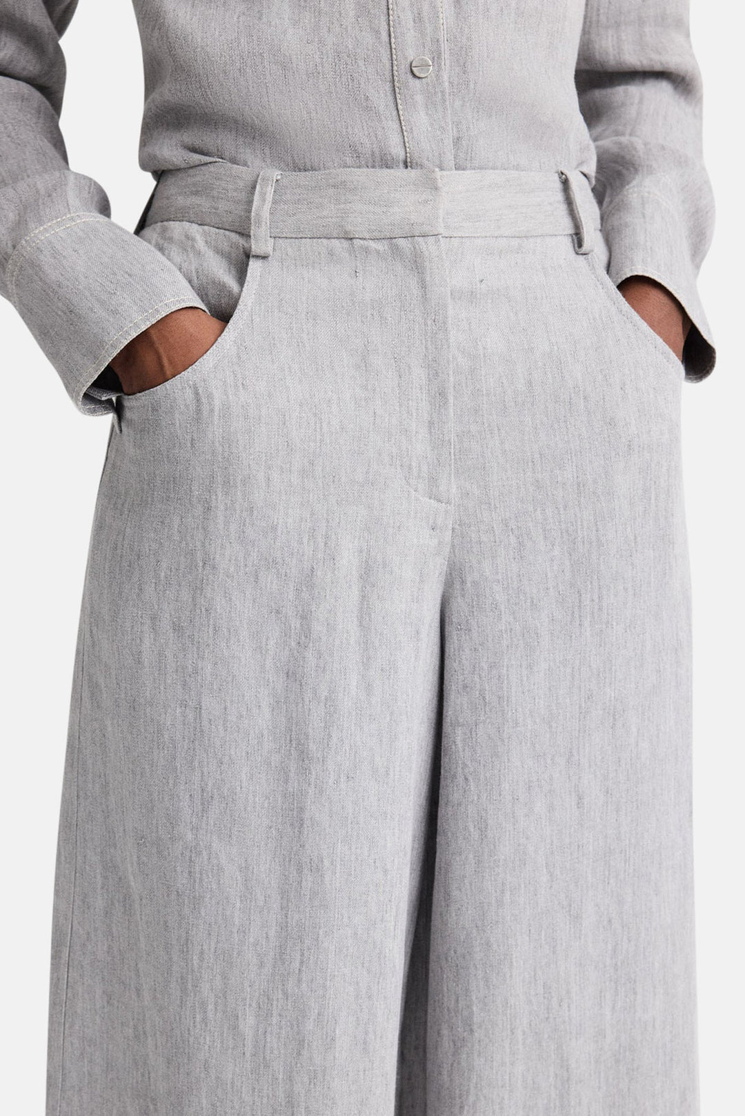 Dillon Pant in Lightweight Washed Hemp Denim Light Heather Grey