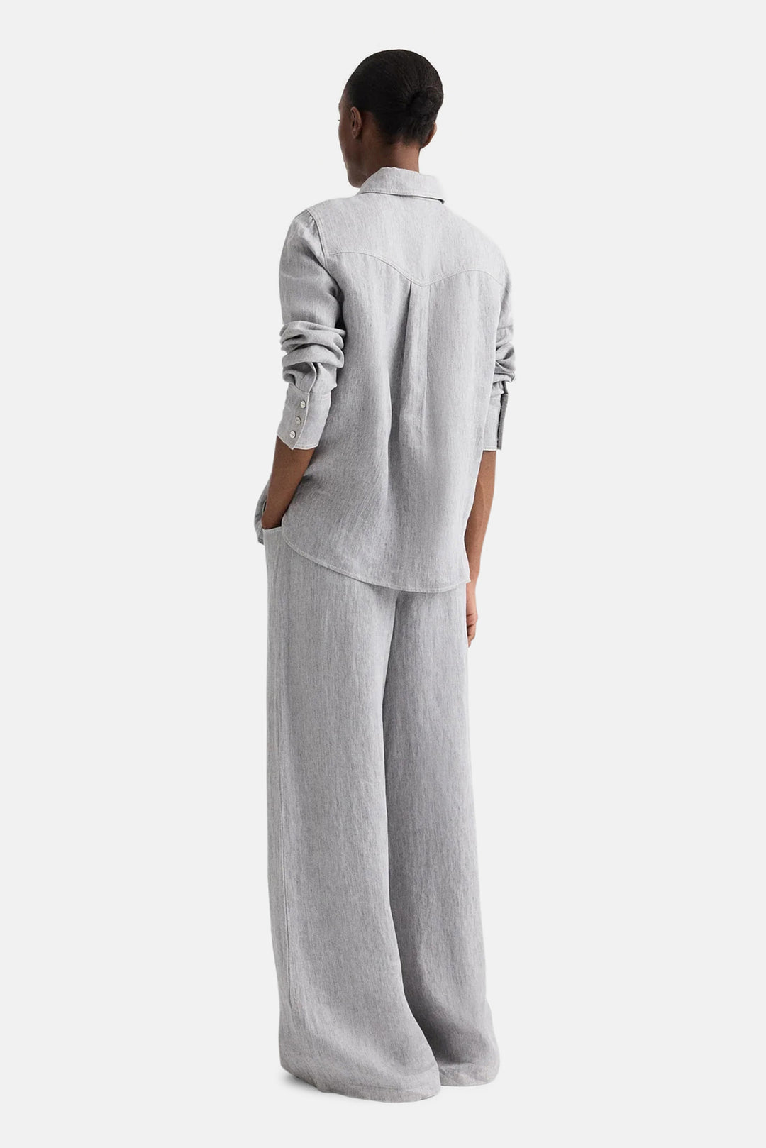 Dillon Pant in Lightweight Washed Hemp Denim Light Heather Grey