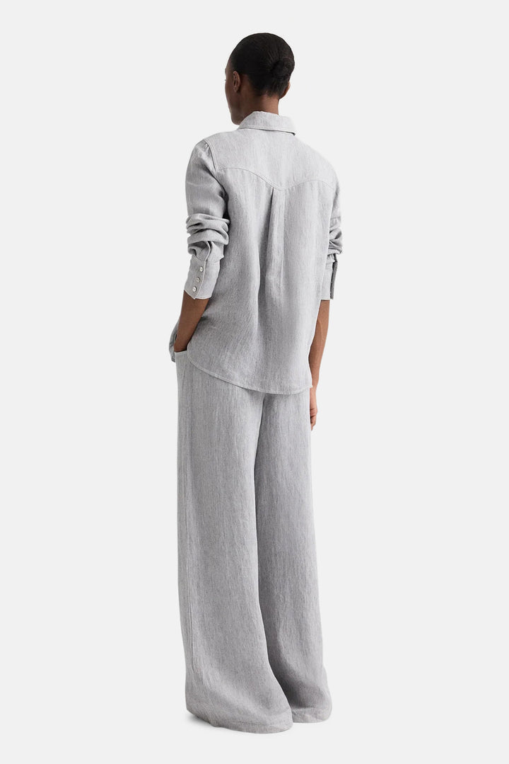 Dillon Pant in Lightweight Washed Hemp Denim Light Heather Grey