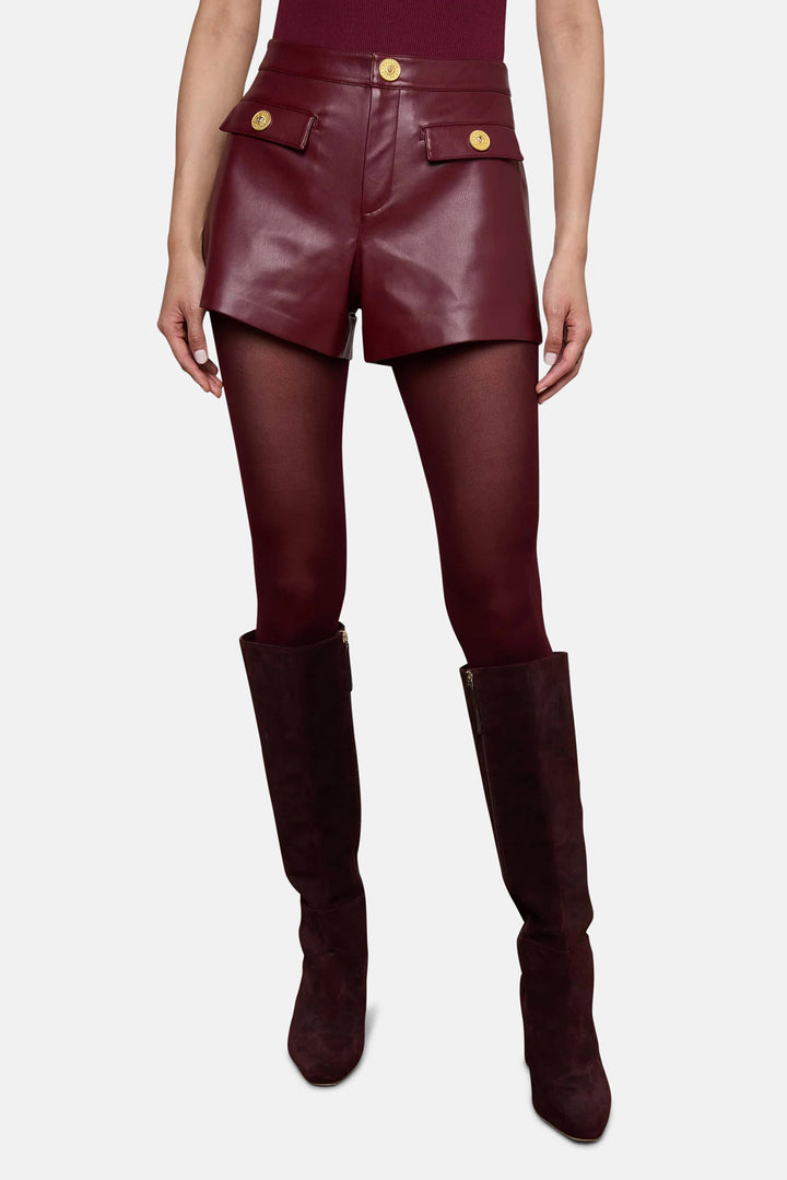 Dionne Vegan Leather Short Black Cherry
