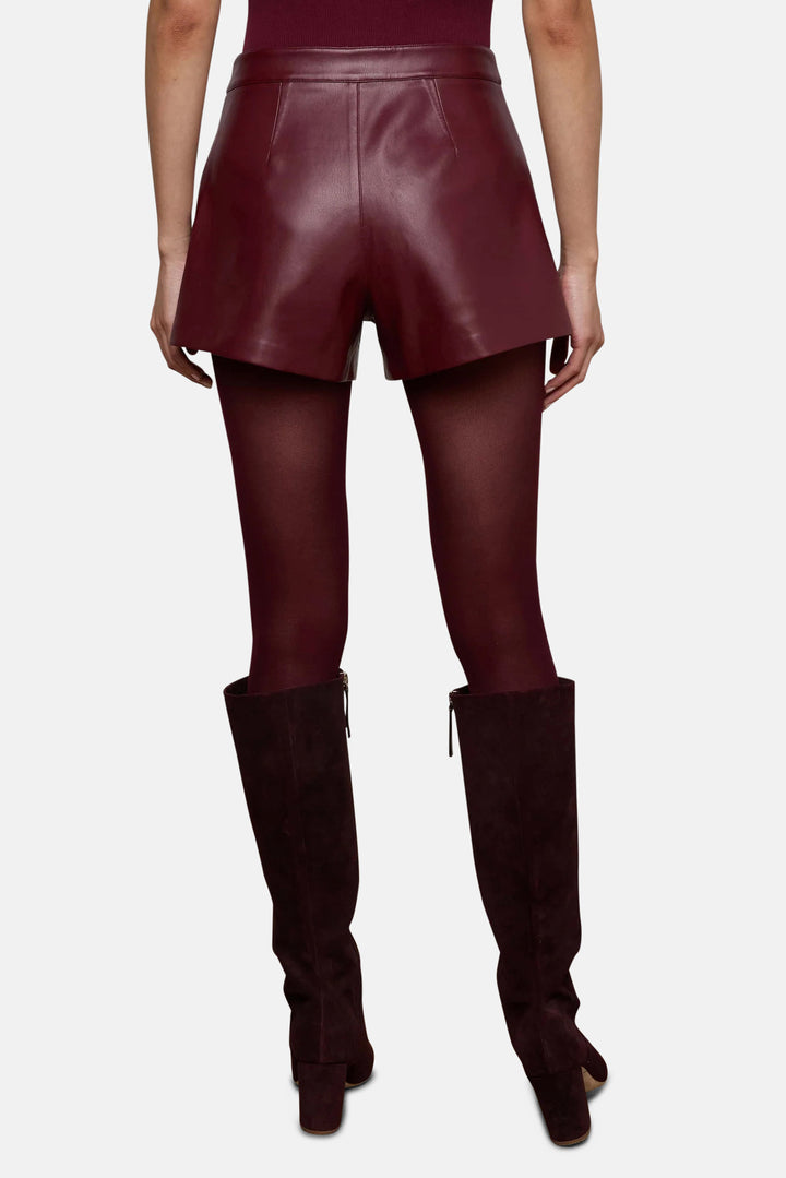 Dionne Vegan Leather Short Black Cherry