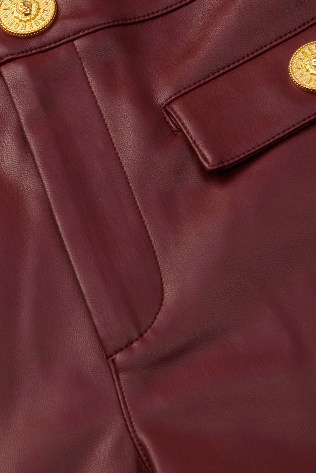 Dionne Vegan Leather Short Black Cherry