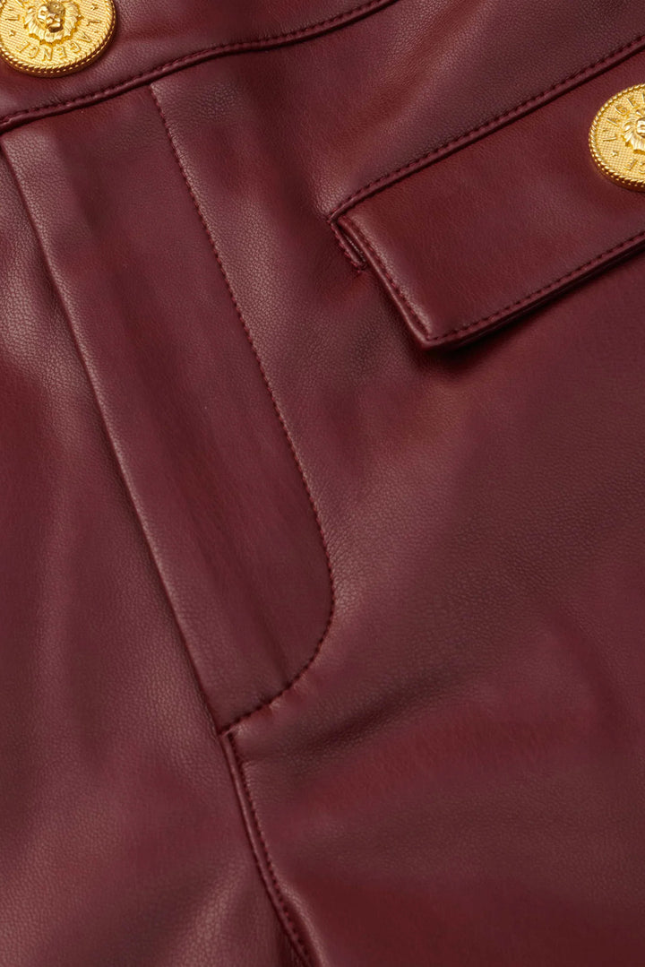 Dionne Vegan Leather Short Black Cherry