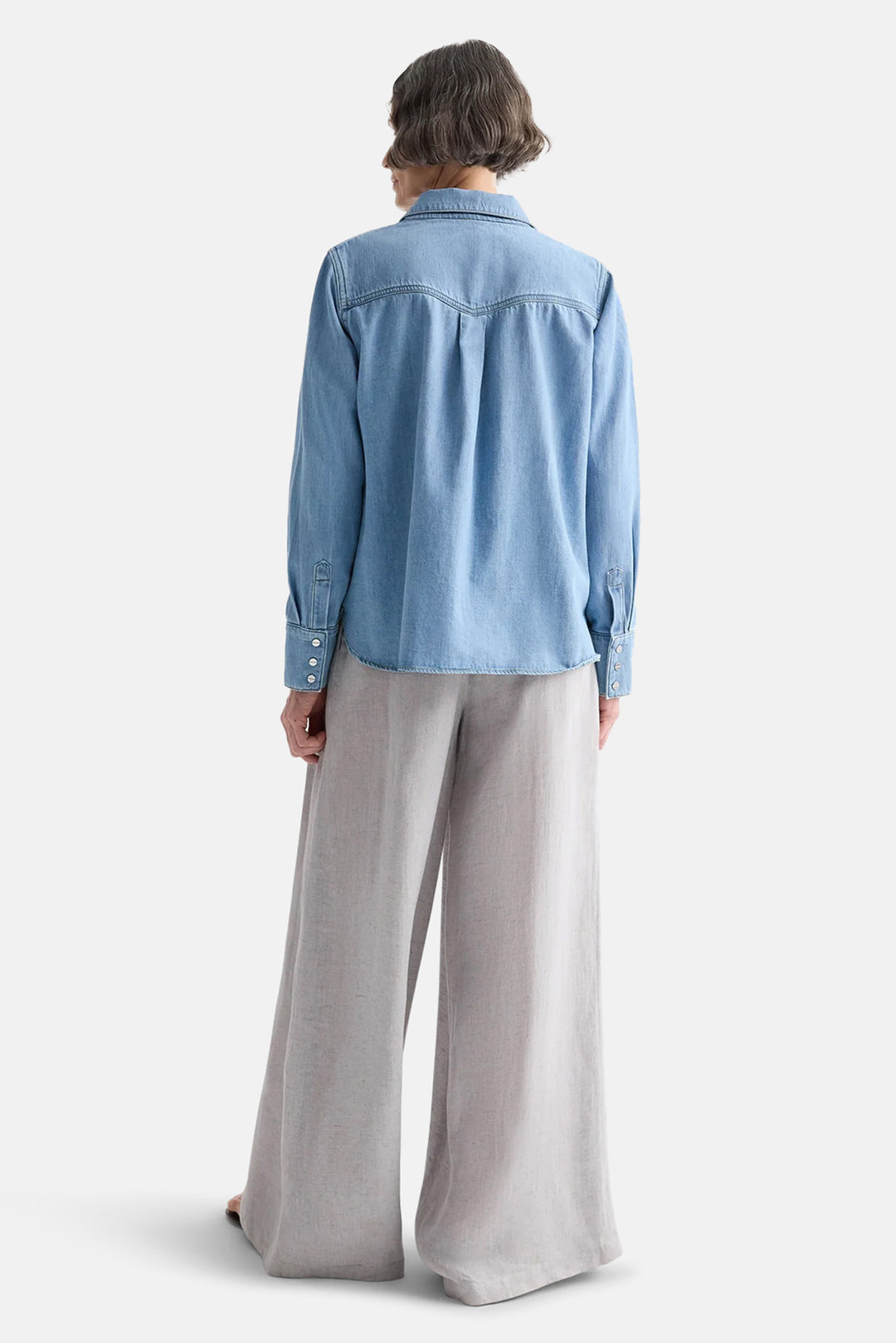 Drew Pant in Linen Light Heather Grey