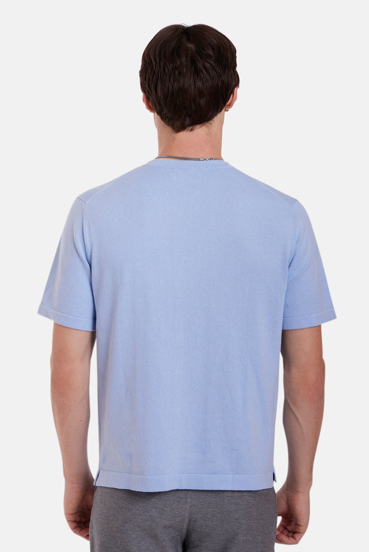 Duane Knit Tee Blue Flax