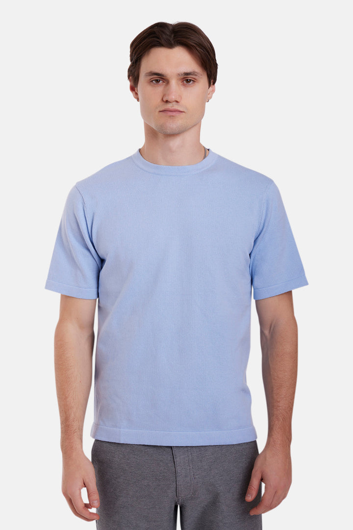 Duane Knit Tee Blue Flax