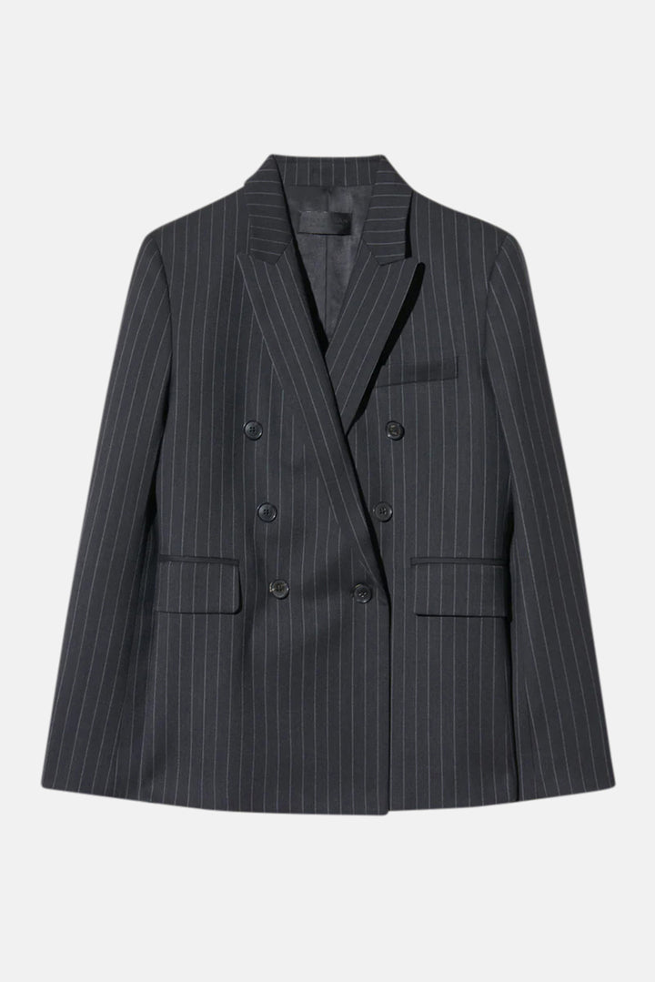 Duran Jacket Dark Charcoal Pinstripe