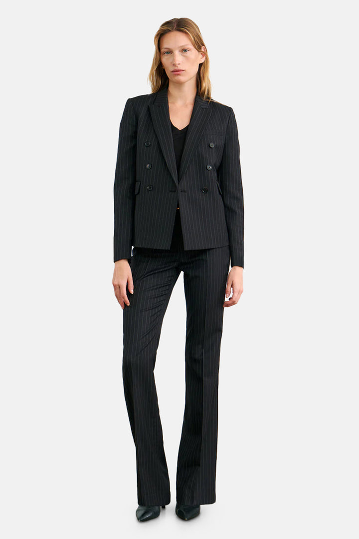 Duran Jacket Dark Charcoal Pinstripe