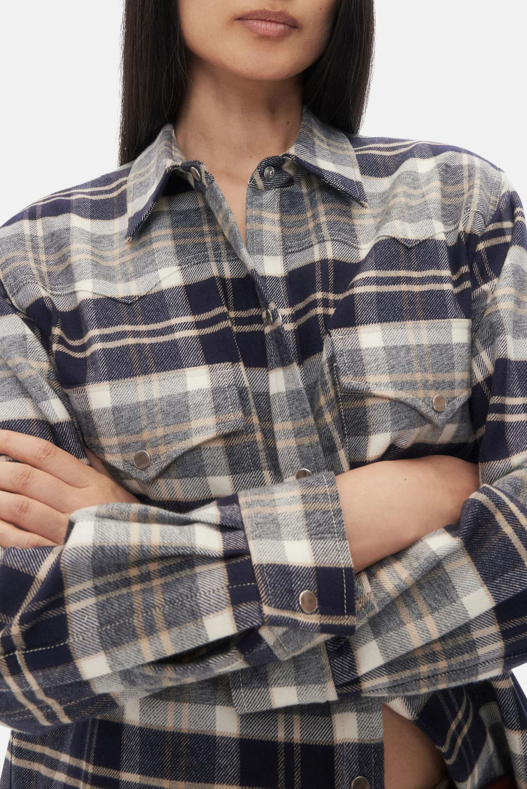 Dutton Shirt In Midnight/Bone/Tobacco