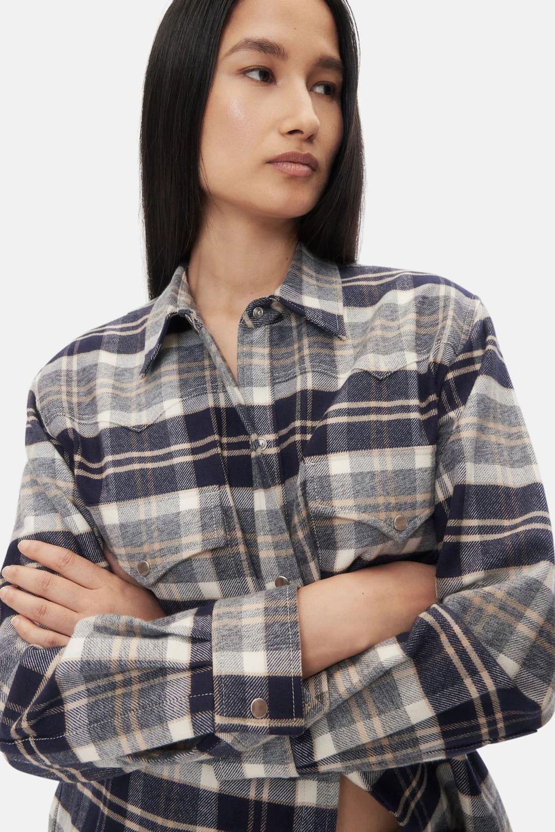 Dutton Shirt In Midnight/Bone/Tobacco