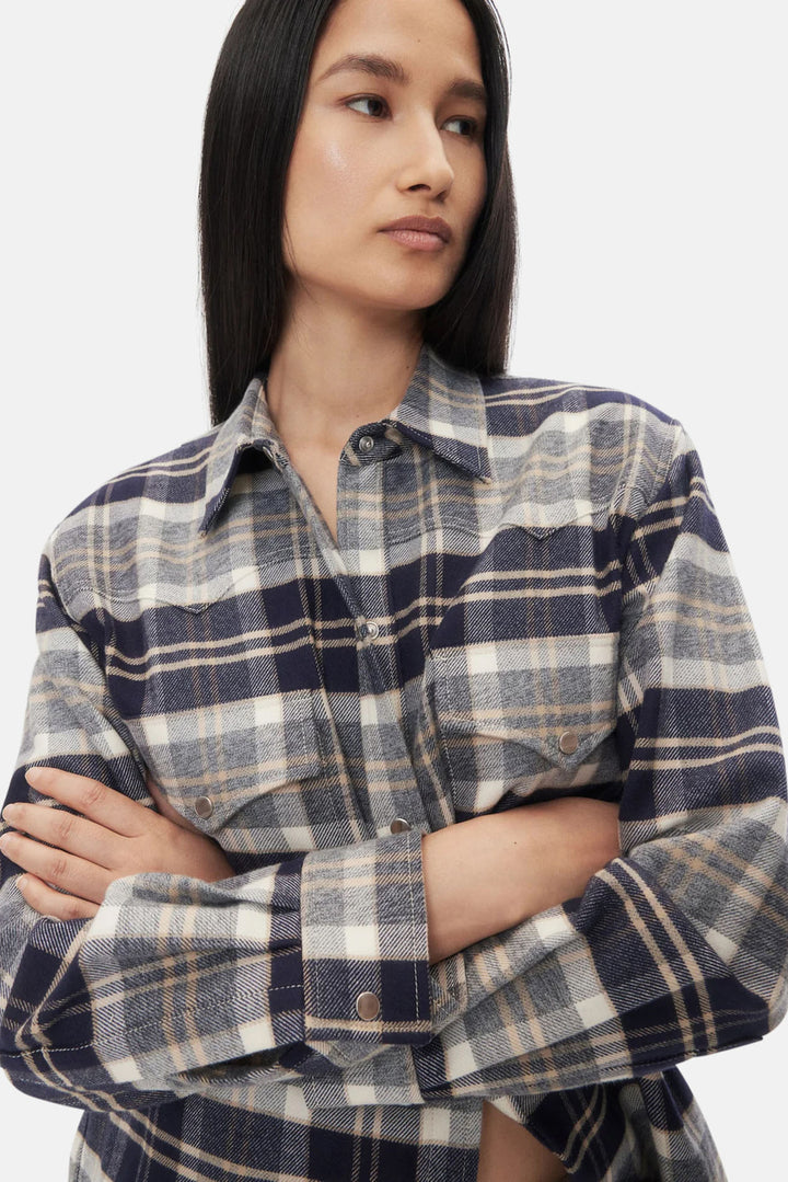 Dutton Shirt In Midnight/Bone/Tobacco
