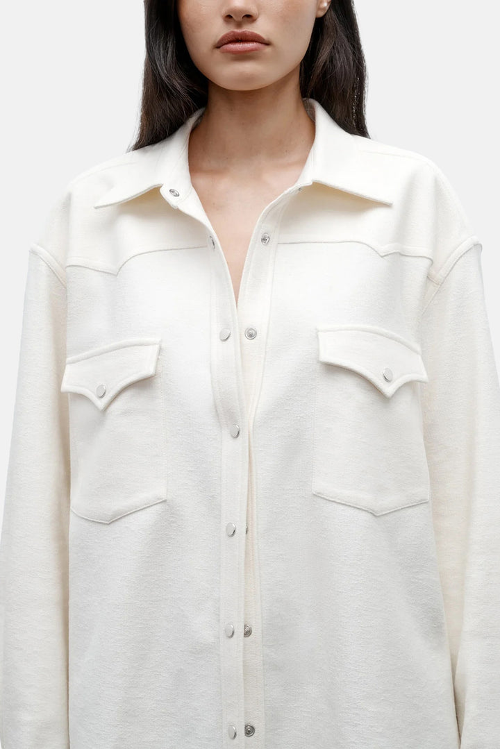 Dutton Shirt in French Terry Ivory