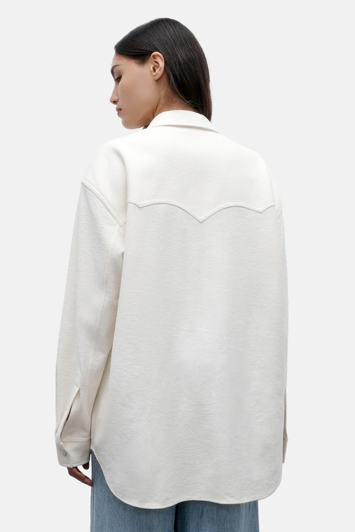 Dutton Shirt in French Terry Ivory