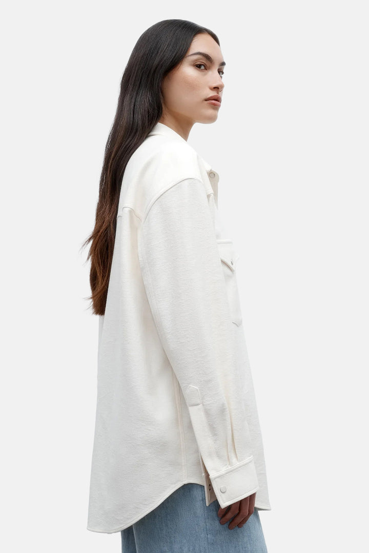 Dutton Shirt in French Terry Ivory