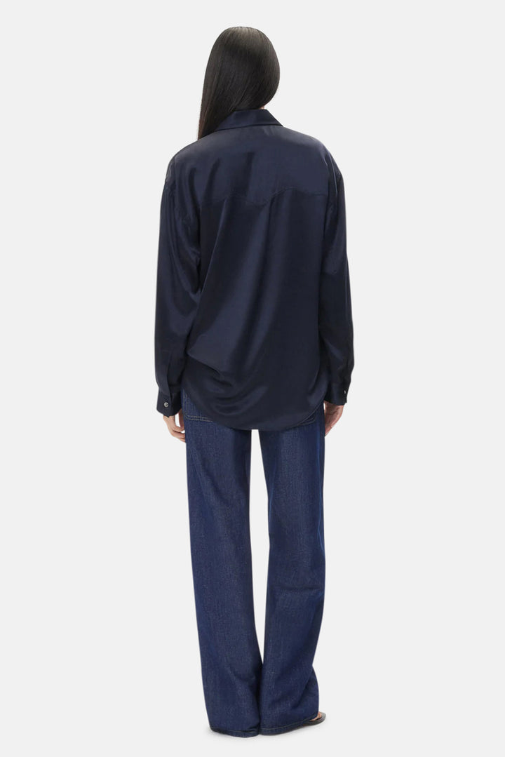Dutton Shirt in Silk Midnight