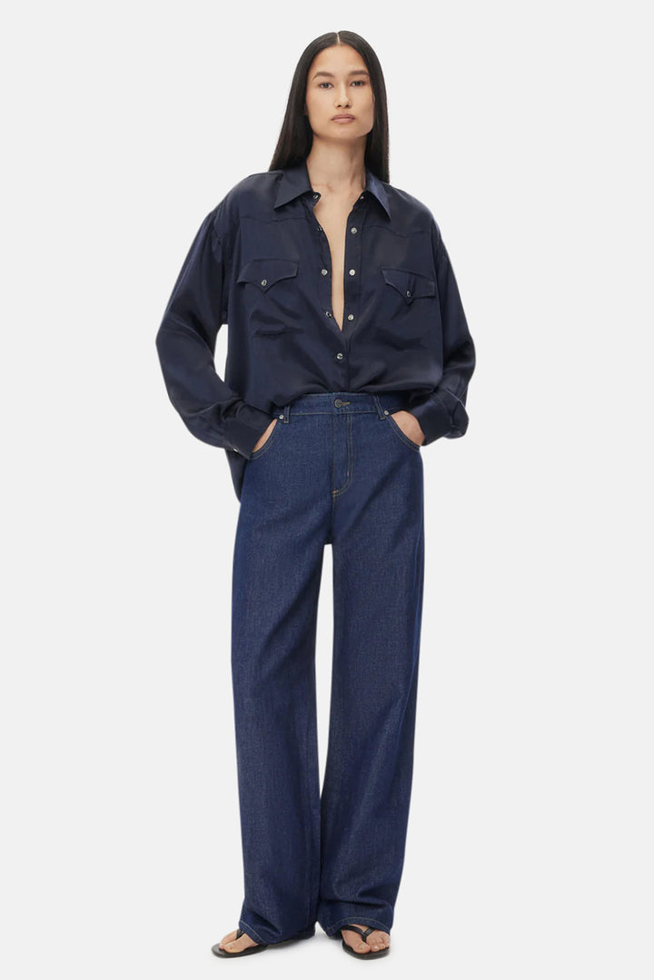 Dutton Shirt in Silk Midnight