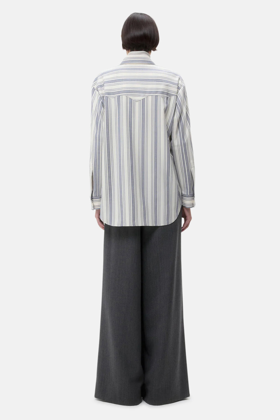 Dutton Shirt in White/Navy