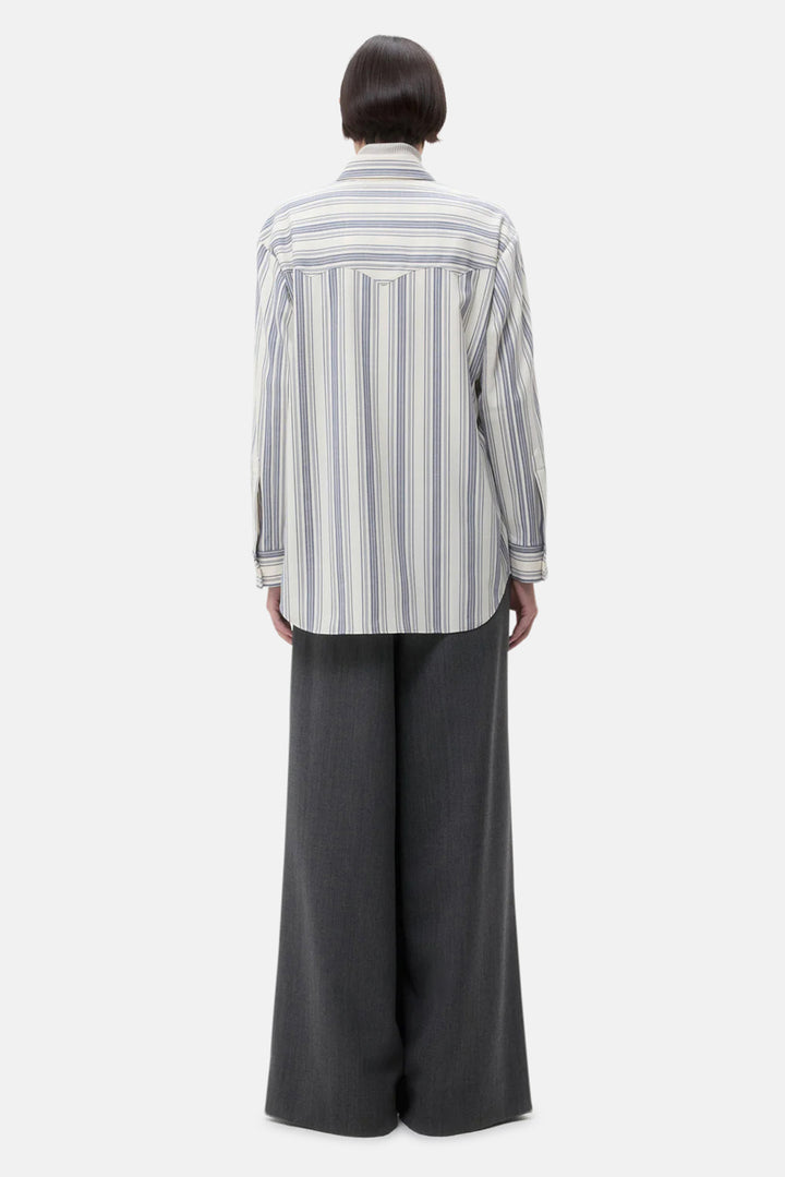 Dutton Shirt in White/Navy