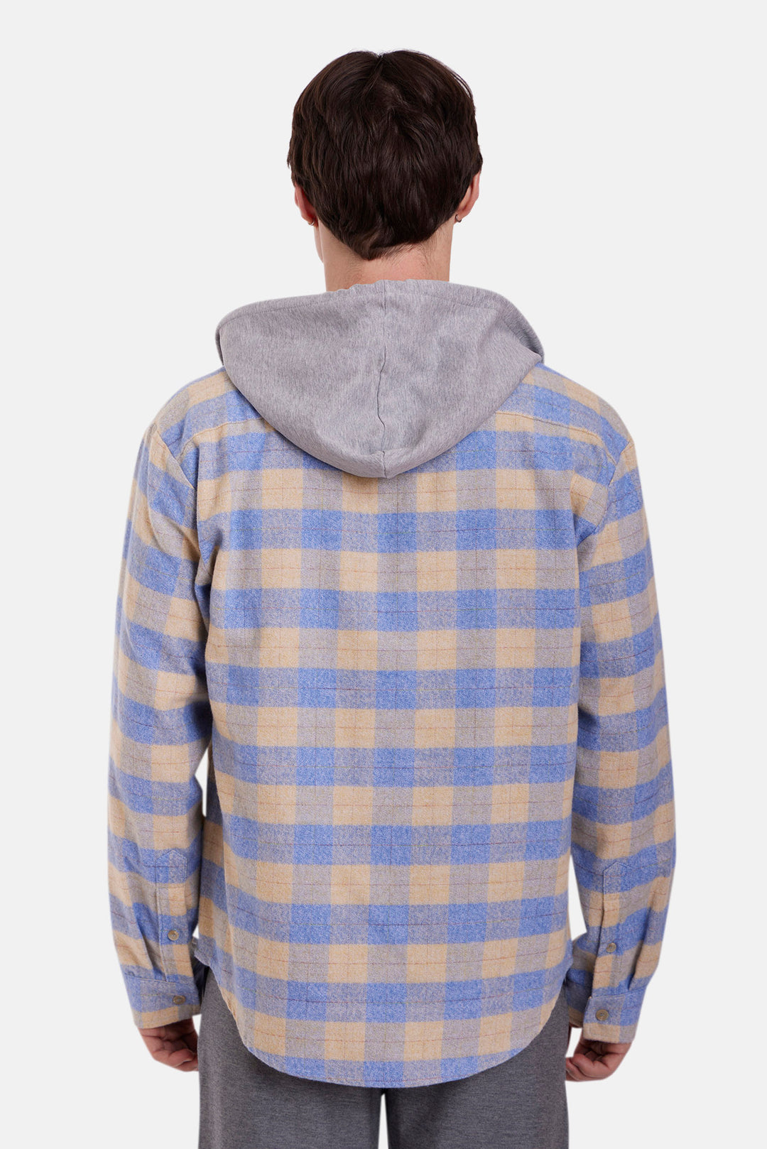 Dylan Brushed Flannel Butter/Blue Plaid w/Grey Hood