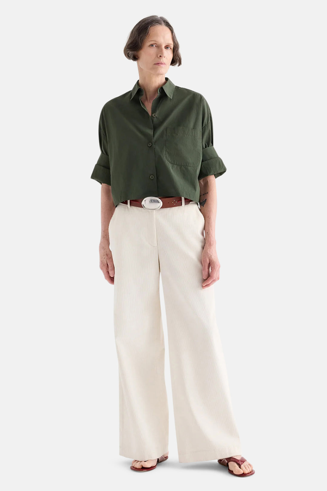 Dylan Pant in Corduroy White
