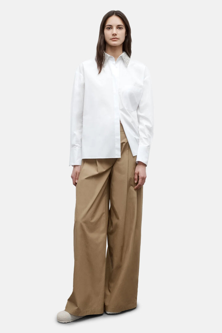 E.B. with Crystal Collar Shirt White