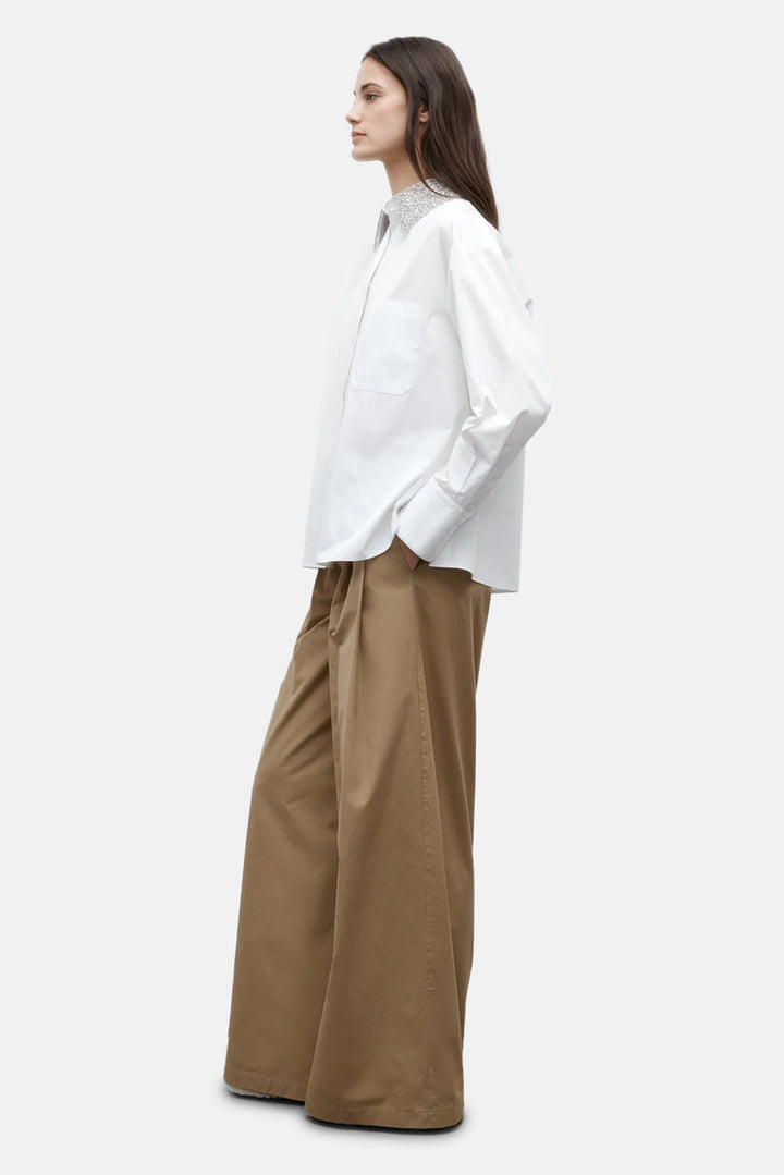 E.B. with Crystal Collar Shirt White
