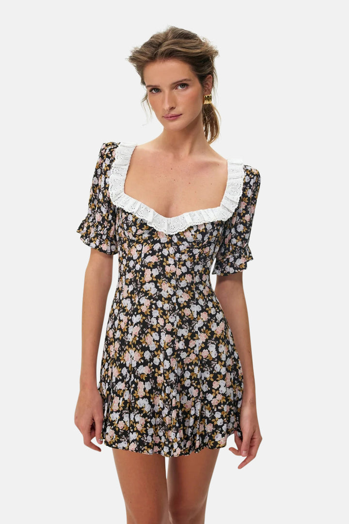 Canyon Blossom Mini Dress Black