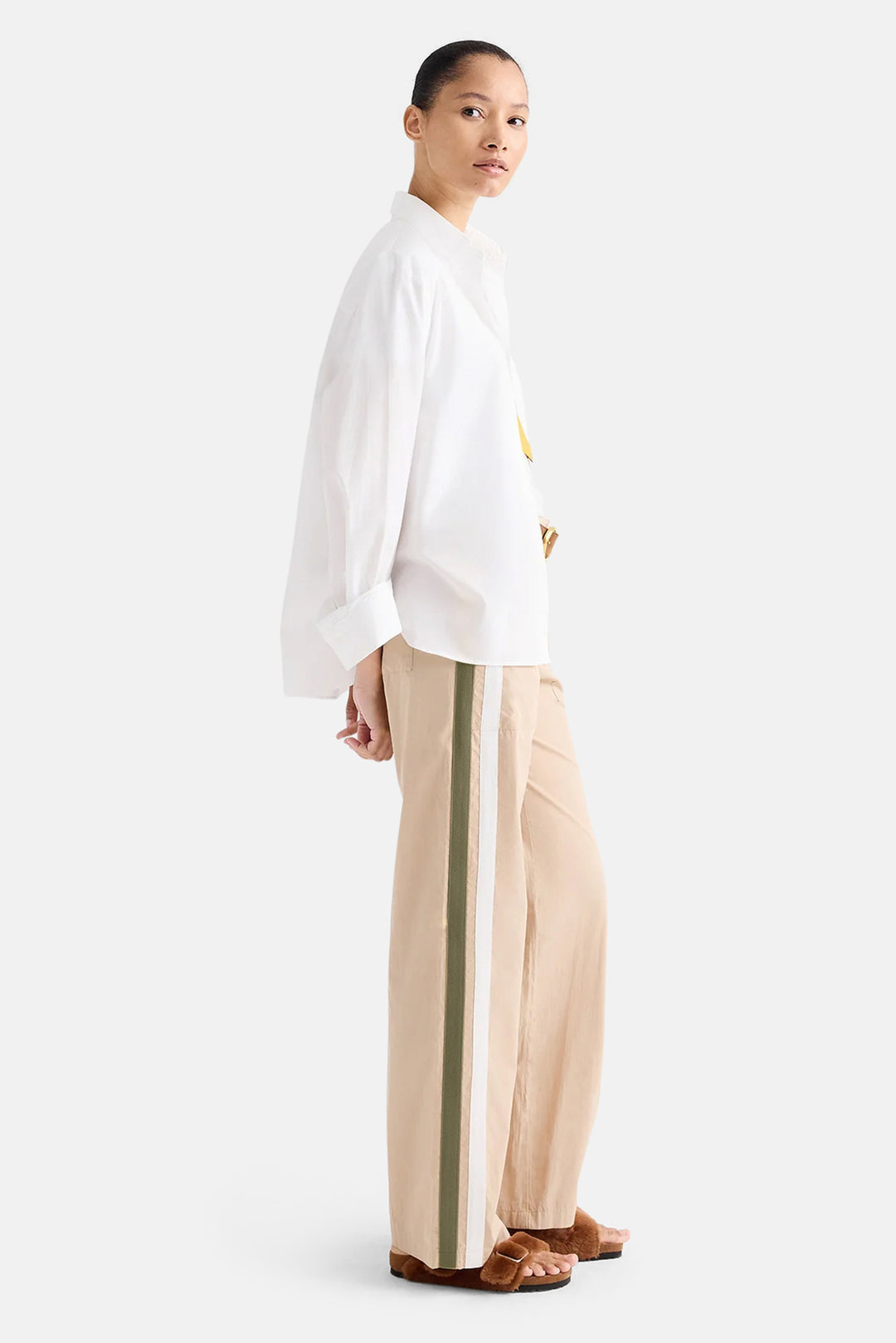 Isabelle Pant in Vintage Washed Poplin Sandstone