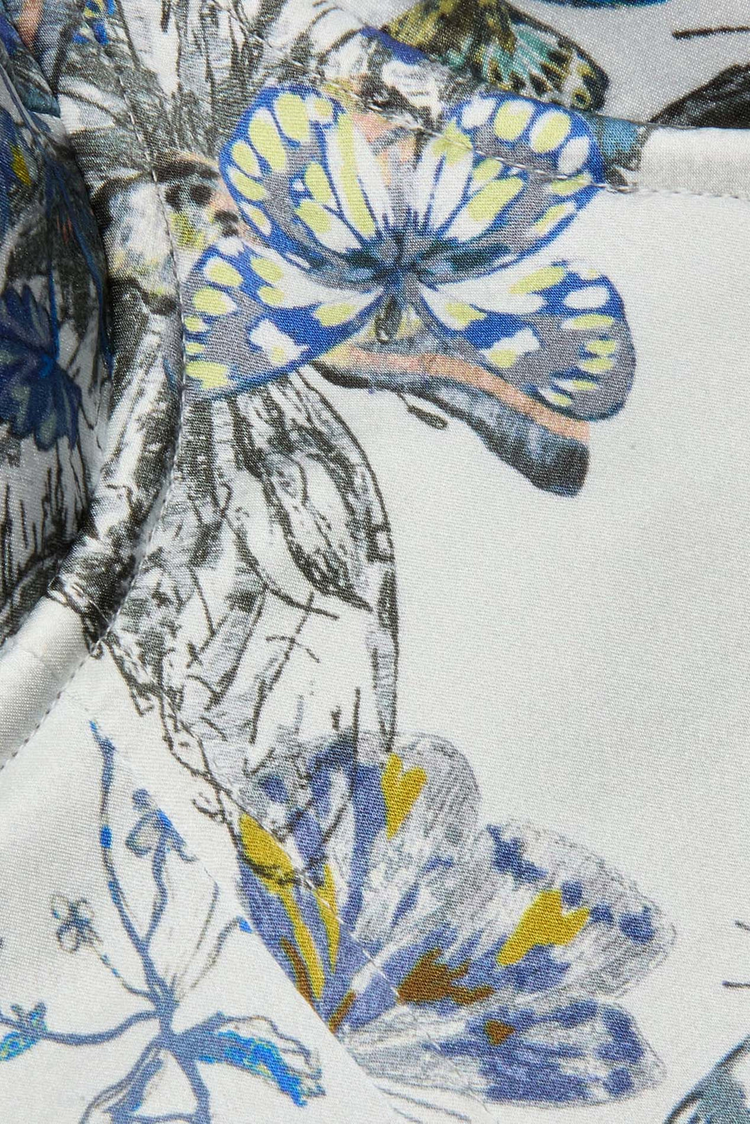 Sonya Silk Bustier Grey Multi Watercolor Butterfly