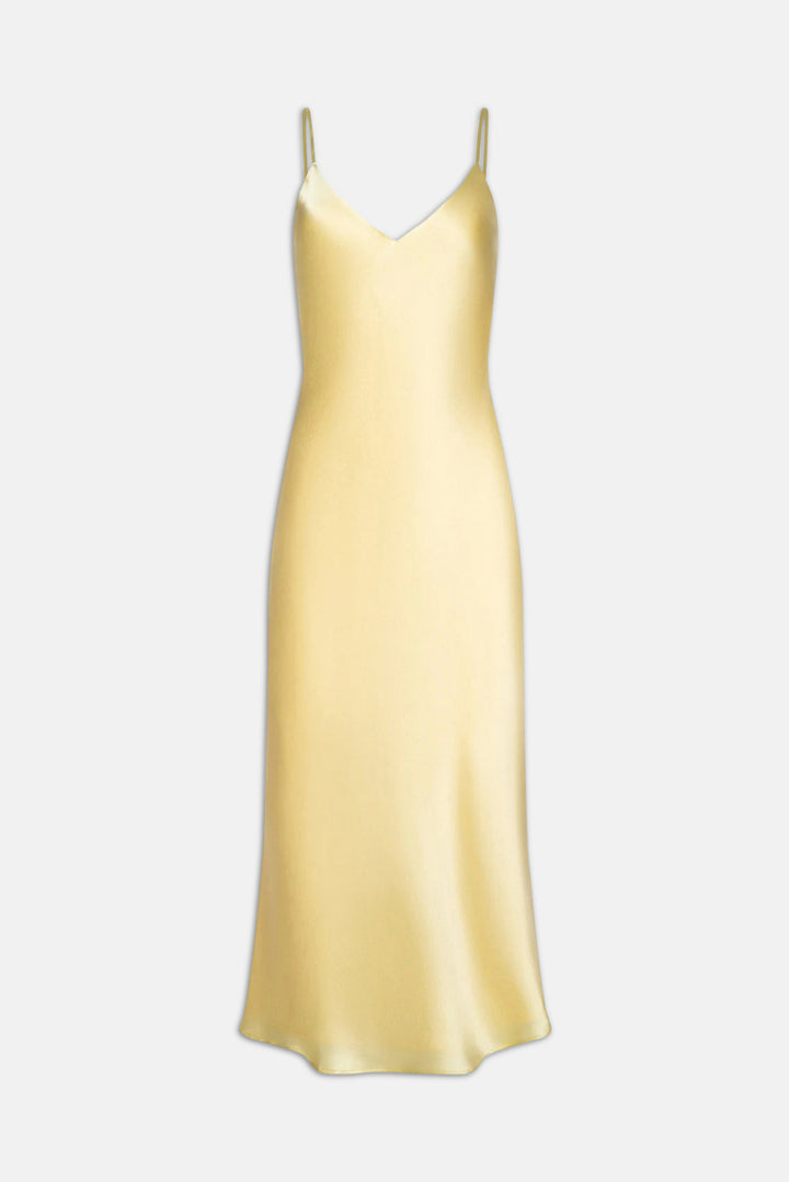 Seridie Silk Slip Dress Lemon Sorbet