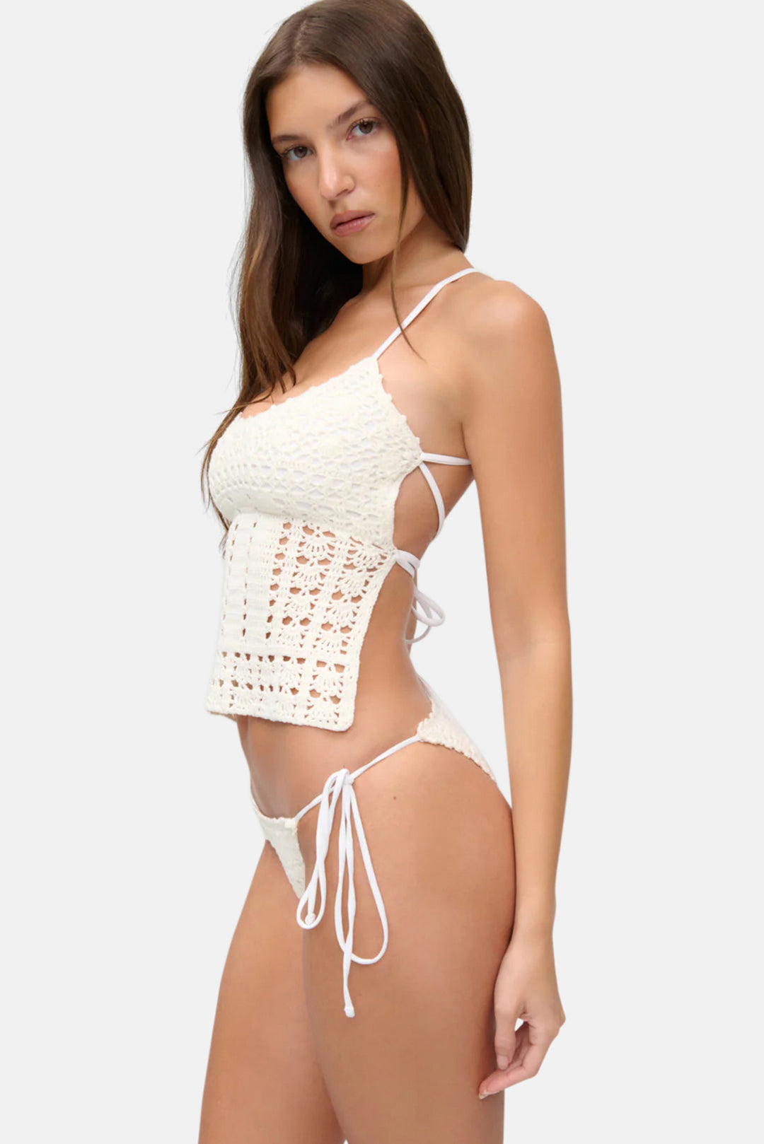Nari Crochet Tankini Ivory Crochet