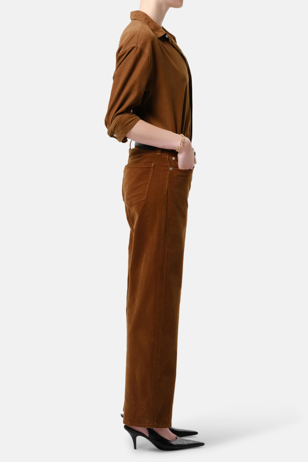 Nora Corduroy Trouser Leg In Manuka