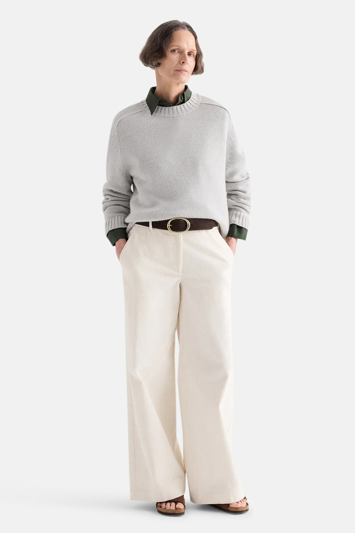 New Jill Crewneck Sweater in Italian Cashmere Pumice
