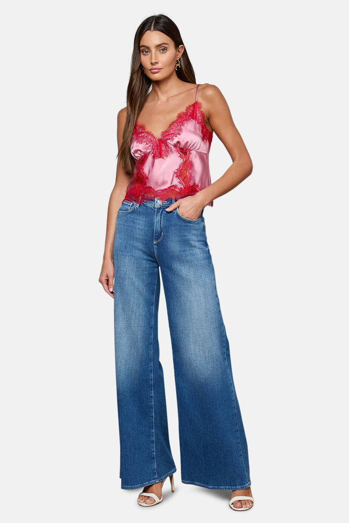 Kimber Silk Lace Camisole Fondant Pink/Chili Pepper