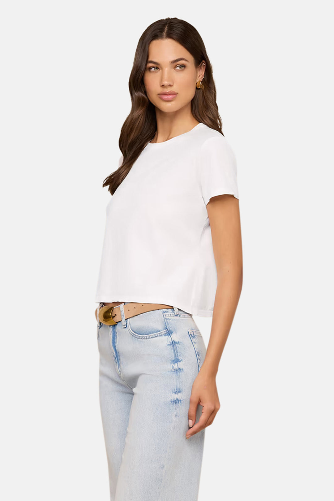 Aileen Cotton Crewneck Tee White