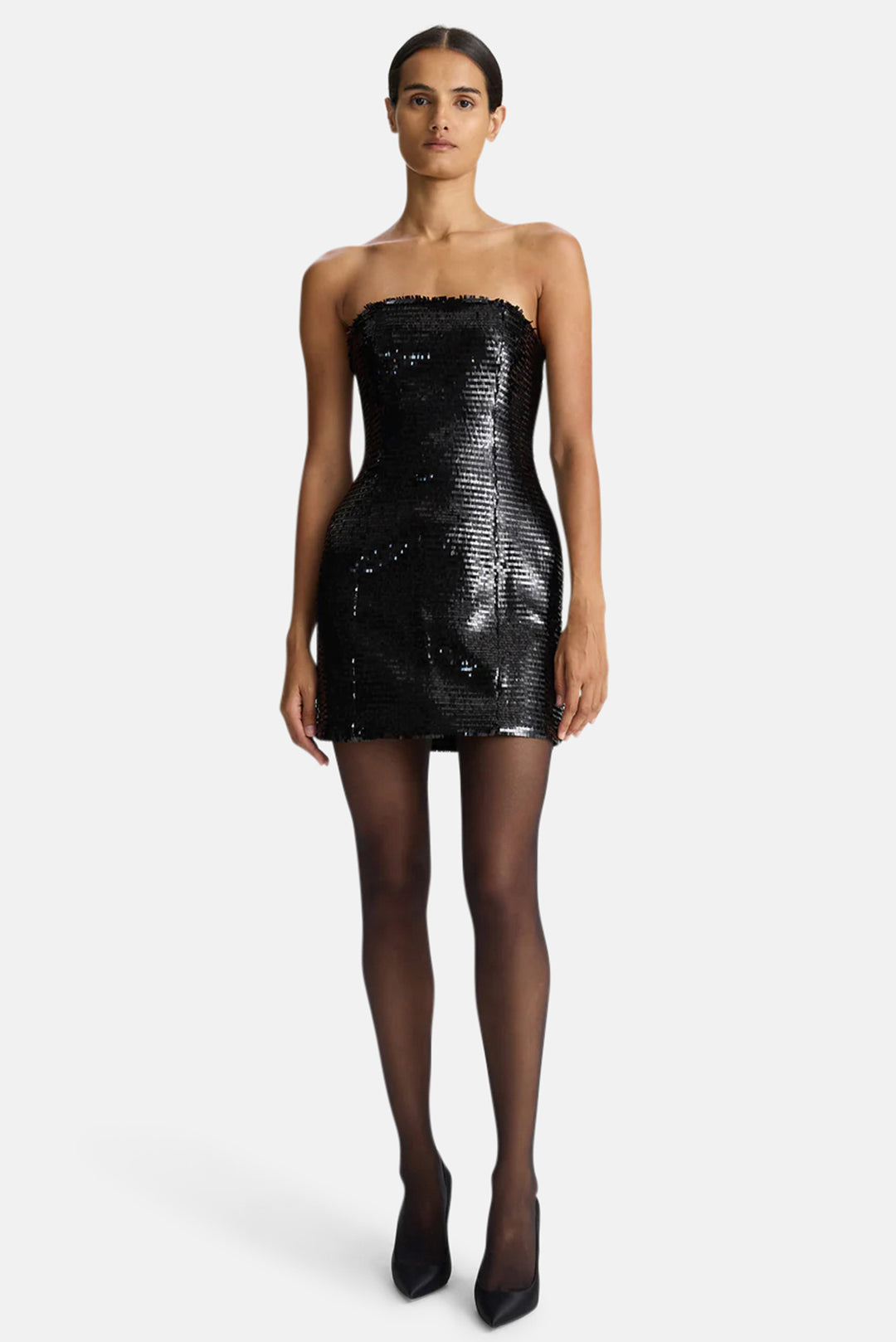 Elsie Strapless Sequin Mini Dress Black Elsie Strapless Sequin Mini Dress Black